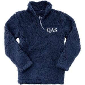Navy Blue Sherpa Quarter-Zip Pullover