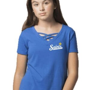 Girls/Ladies Caged Front Tee