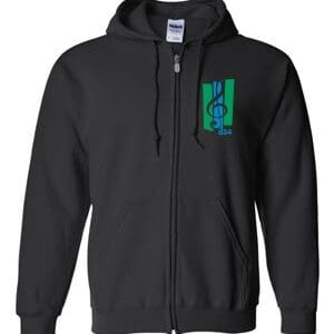 Black Full-Zip Hooded Sweatshirt