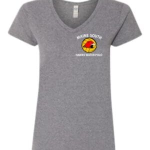 Ladies Dark Grey V-Neck Tee