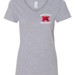 Ladies Grey V-neck T-shirt
