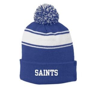Striped Pom-Pom Knit Hat
