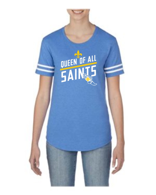 Ladies Cross Country Striped Sleeve Tee