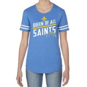 Ladies Striped Sleeve Basketball Tee