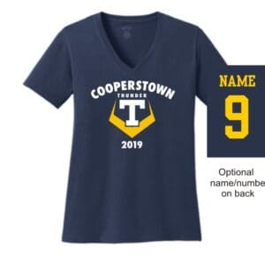 Ladies Cotton V-Neck Tee - Optional Name and Number on Back