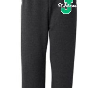 Black Open Bottom Pocketed Sweatpants