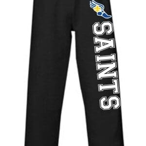 Black Open Bottom Pocketed Track Sweatpants