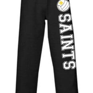 Black Open Bottom Pocketed Volleyball Sweatpants