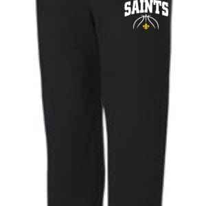 Black Open Bottom Pocketed Basketball Sweatpants