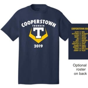 Men's/Youth Cotton Tee - Optional Roster on Back