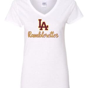 Ladies White V-Neck Short-Sleeve Tee