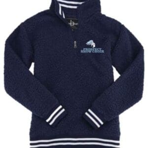 Navy Blue Quarter Zip Sherpa Fleece