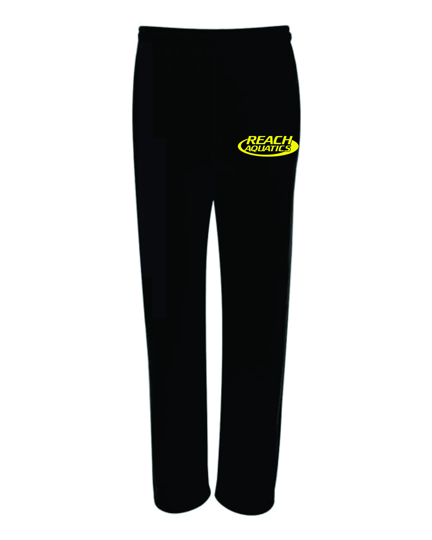 Black Open Bottom Pocketed Sweatpants